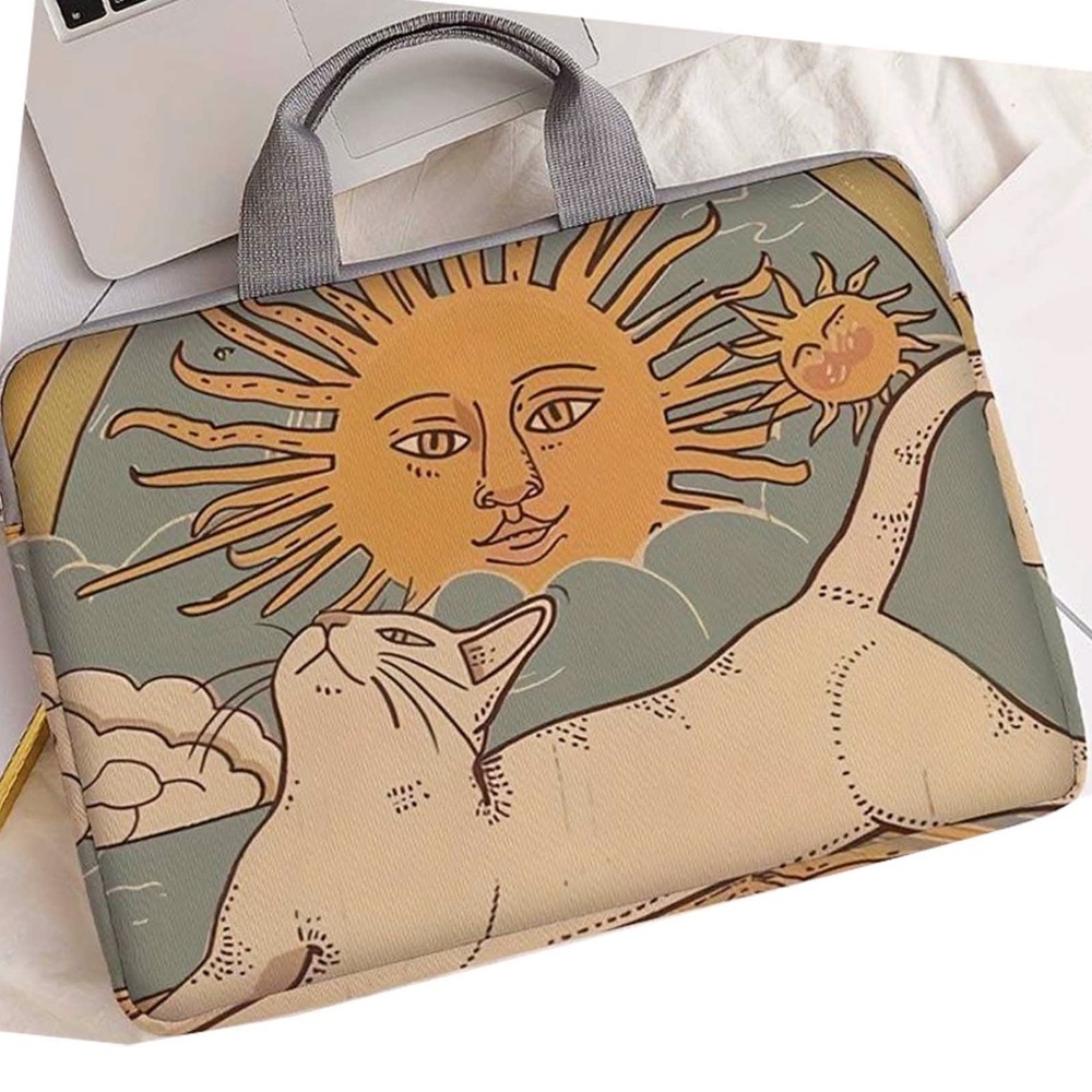 Laptop Bag w Handle  - Sunny Cat New